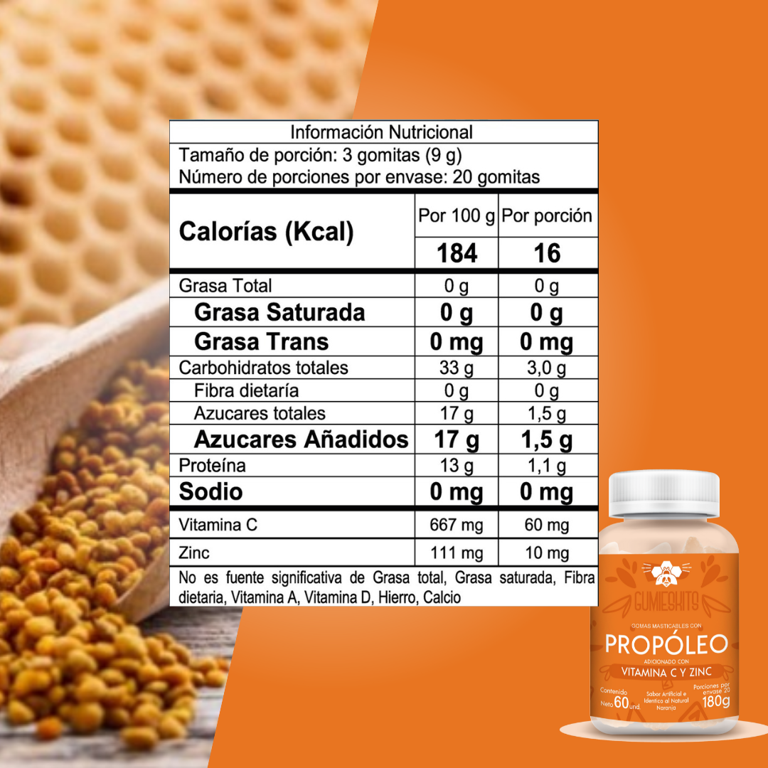 Gomas de Propóleo Natural con Vitamina C y Zinc x 60 - Image 2