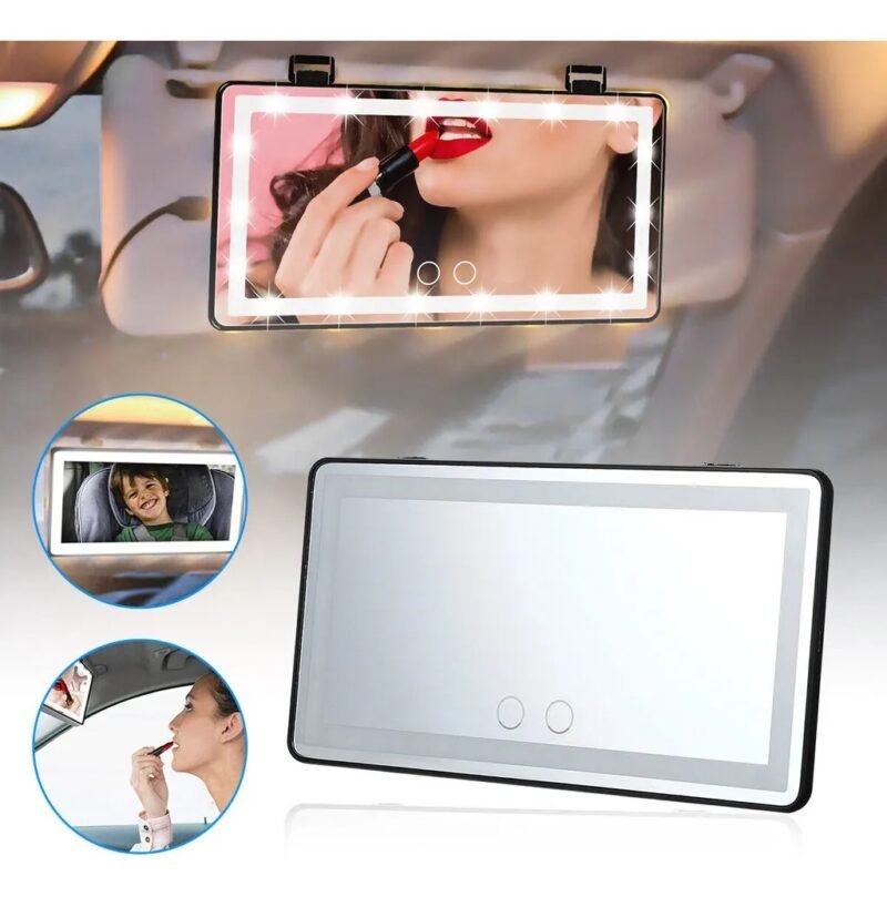 Kit de Accesorios Automotivos - Espejo de Visera LED Recargable + Retrovisor Dash Cam 1080p - Image 5