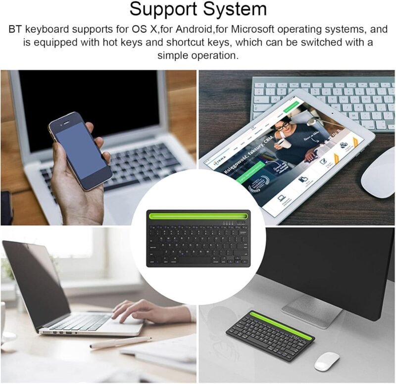 Teclado Bluetooth Recargable con Soporte - Image 8