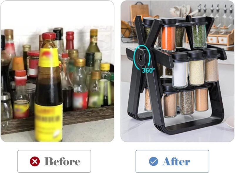 Organizador Giratorio de Cocina con 18 Frascos para Condimentos - Image 3
