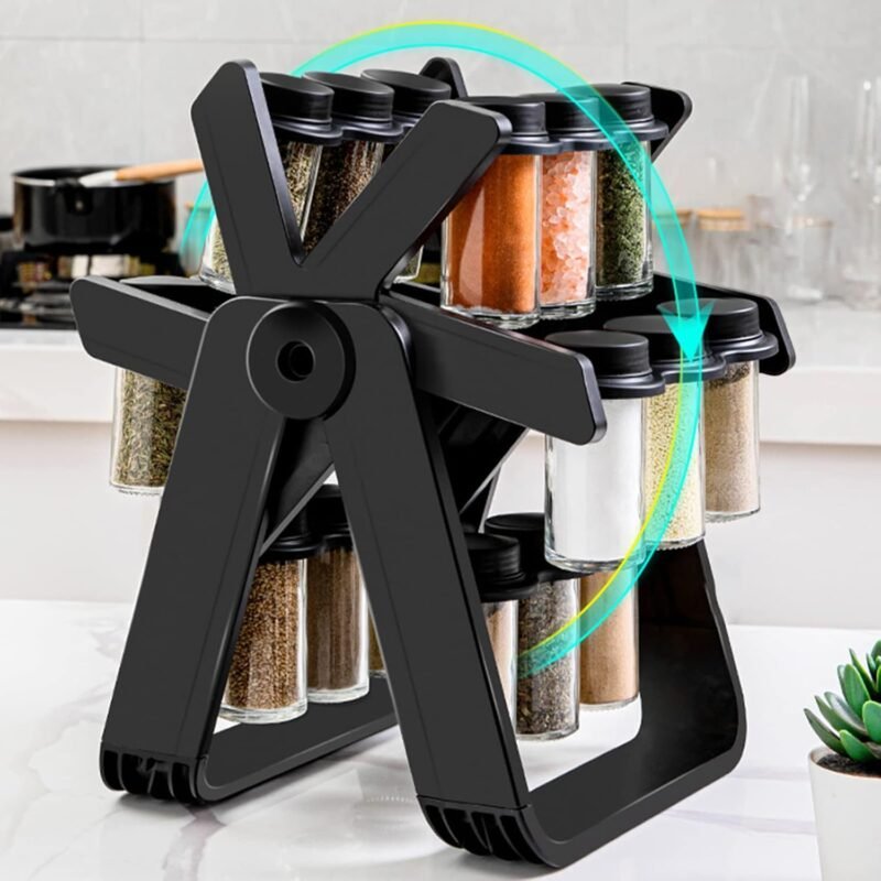 Organizador Giratorio de Cocina con 18 Frascos para Condimentos