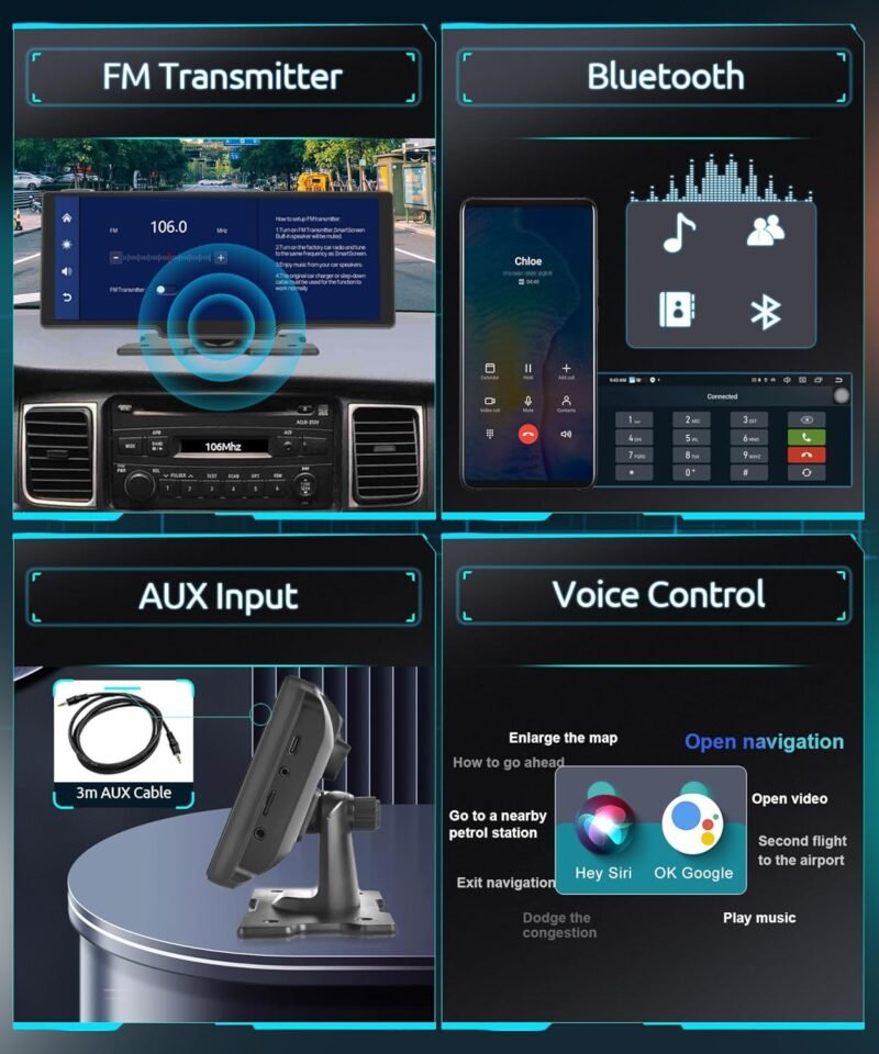 Pantalla CarPlay Portátil HD 9.3” con Android Auto y Cámara de Reversa - Image 4