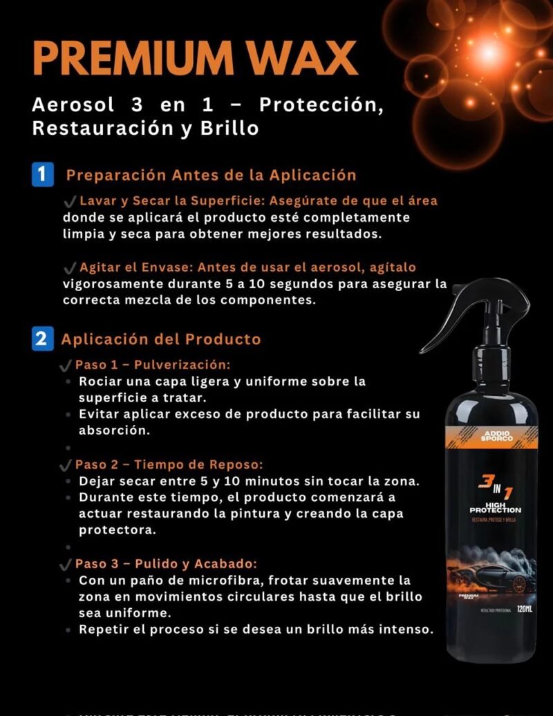 Premium Wax 120 ML + Cera Crema 60gr + Paño Micro - Image 3